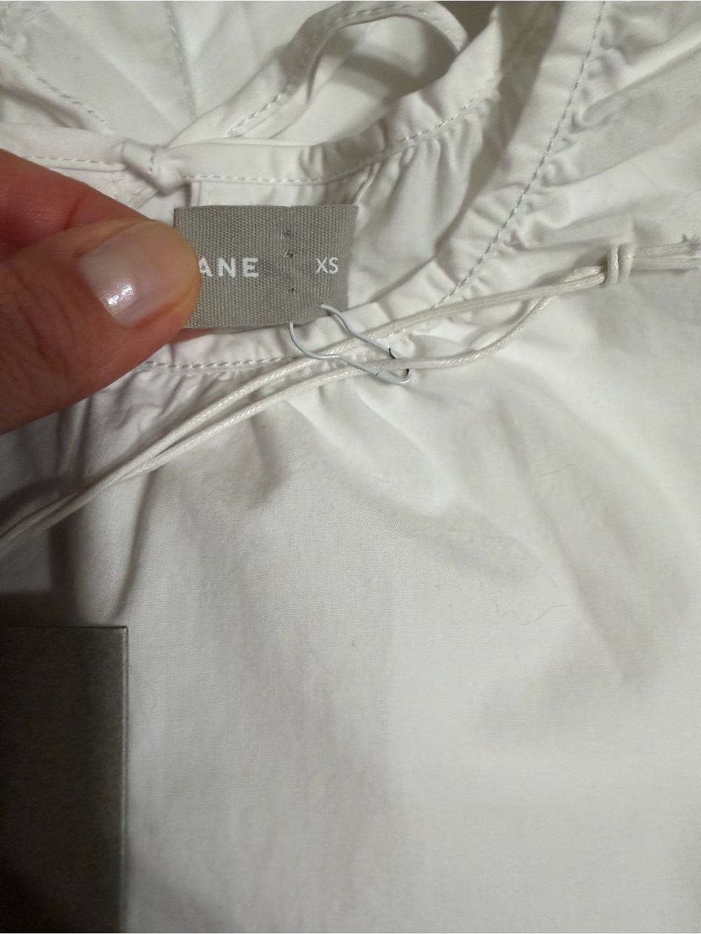 NEW Everlane Poplin Tie Back Top Womens Size XSmall White Lagenlook Minimalist - Picture 10 of 11